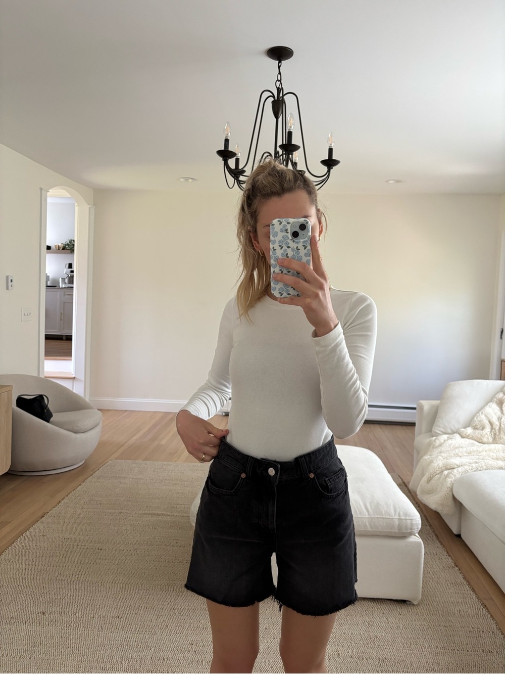 Black longer shorts